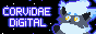a blue and black button linking to the website corvidae digital. the text reads the website's name, and there is a shiny hisuian zoura on the right.