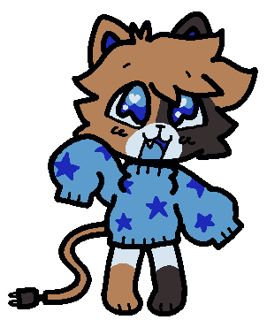 art of my fursona, a calico cat, in a chibi style.